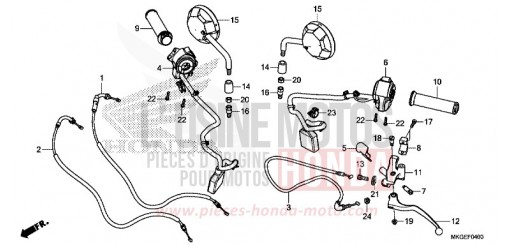 LEVIER DE GUIDON/COMMUTATEUR/CABLE/MIROIR CMX500AP de 2023